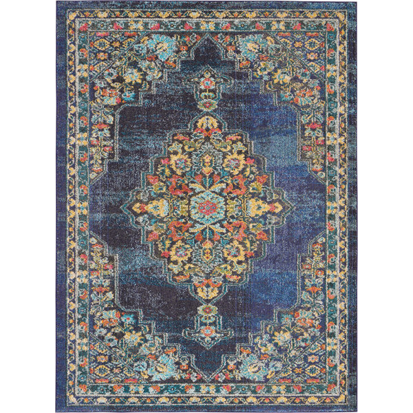 World Menagerie Lundy Oriental Blue Area Rug & Reviews Wayfair
